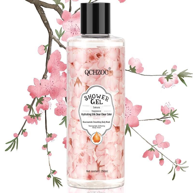 QCHZOC Cherry Blossom Niacinamide Brightening Shower Gel