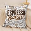 Coffee Typography Cushion Cover Pillow Case Short Plush Square Throw Pillow Covers Pillowcase Sofa Home Decor Gift