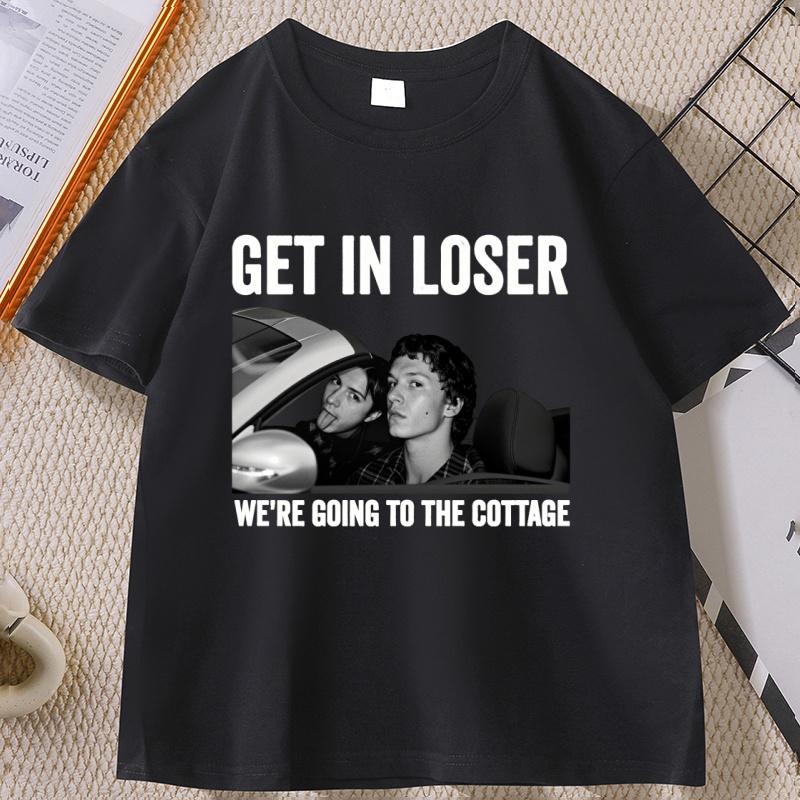 Get in Loser TShirt Casual Short Sleeve Round Neck Tshirt Funny Graphic Tshirts Comfortable Streetwear Clothing Tops