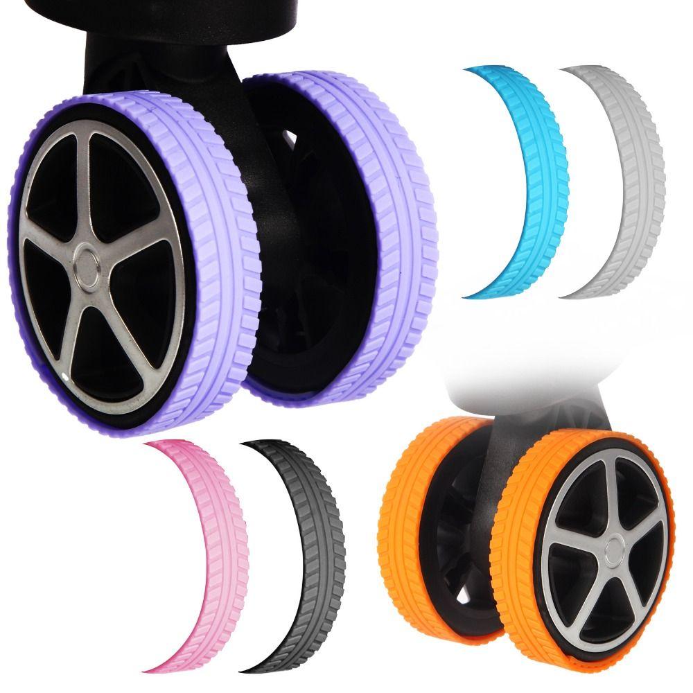 4/8Pcs Silicone Luggage Wheels Protector Cover Reduce Noise Anti-slip Suitcases Wheel Protection Rings Shock Absorption