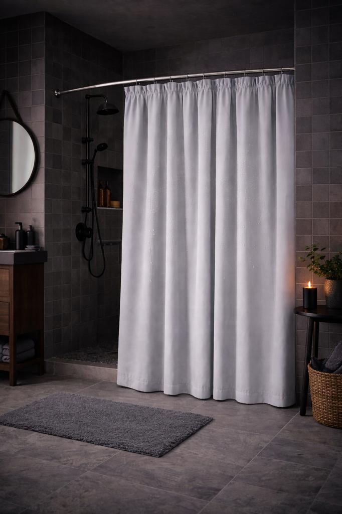 Bathroom Curtain 200X260 Waterproof Light Gray Shower Curtain for Tunnel