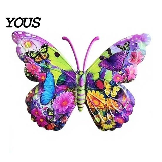 UV Printed Metal Art Butterfly Wall Decor Weather-Resistant Outdoor Use Durable Iron 2D Flat Craftsmanship Craft Hanging Vibrant Colors Easy To Mount