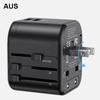 Usams Adapter Siec. 2Xusb T55 12W4W1 Us/Au/Eu/Uk Czarny/Black Cc173Tc01 (Us-Cc173) Univesal Travel Charger