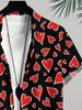 Valentine's Day Shirt for Men, Casual Shirt with Heart Pattern Print, Valentine's Day Gift