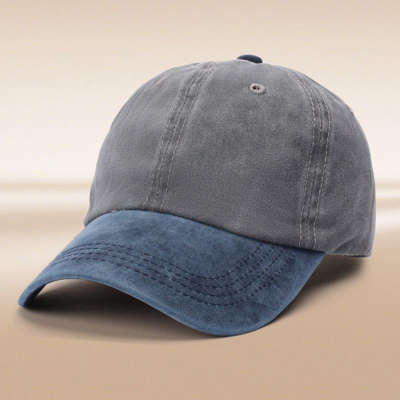 

Color matching denim baseball cap printed washed old cap pure cotton men s and women s outdoor sunscreen visor average size