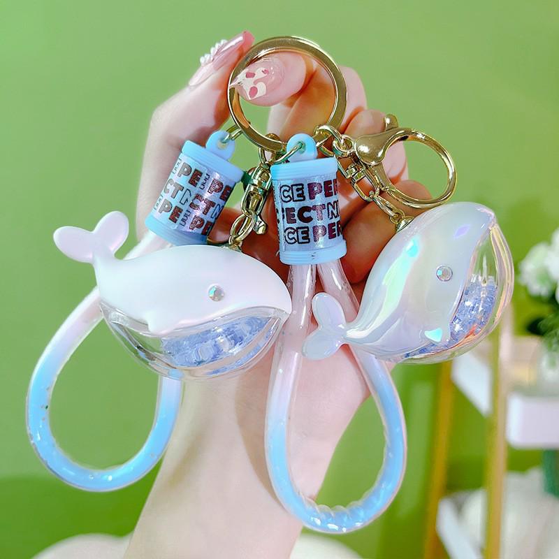 Dolphin Plush Toy Whale Keychain - Cartoon Pendant for Women's Bags, Couples, and Small Gifts