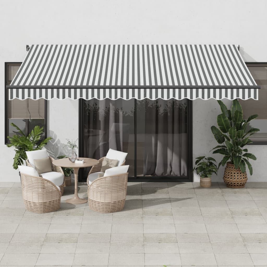Manual Awning Anthracite and White 450x350 Cm