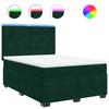 Box Spring Bed with Mattress Dark Green 160 x 200 cm Velvet