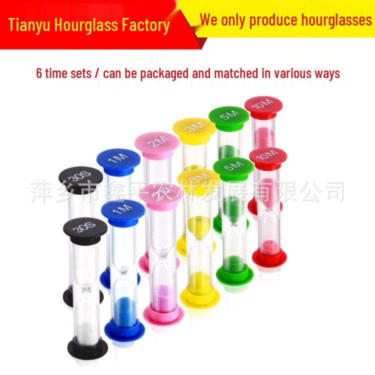 6-Color Mini Hourglass Set: 30-Second To 10-Minute Timers, Perfect Children's Gift