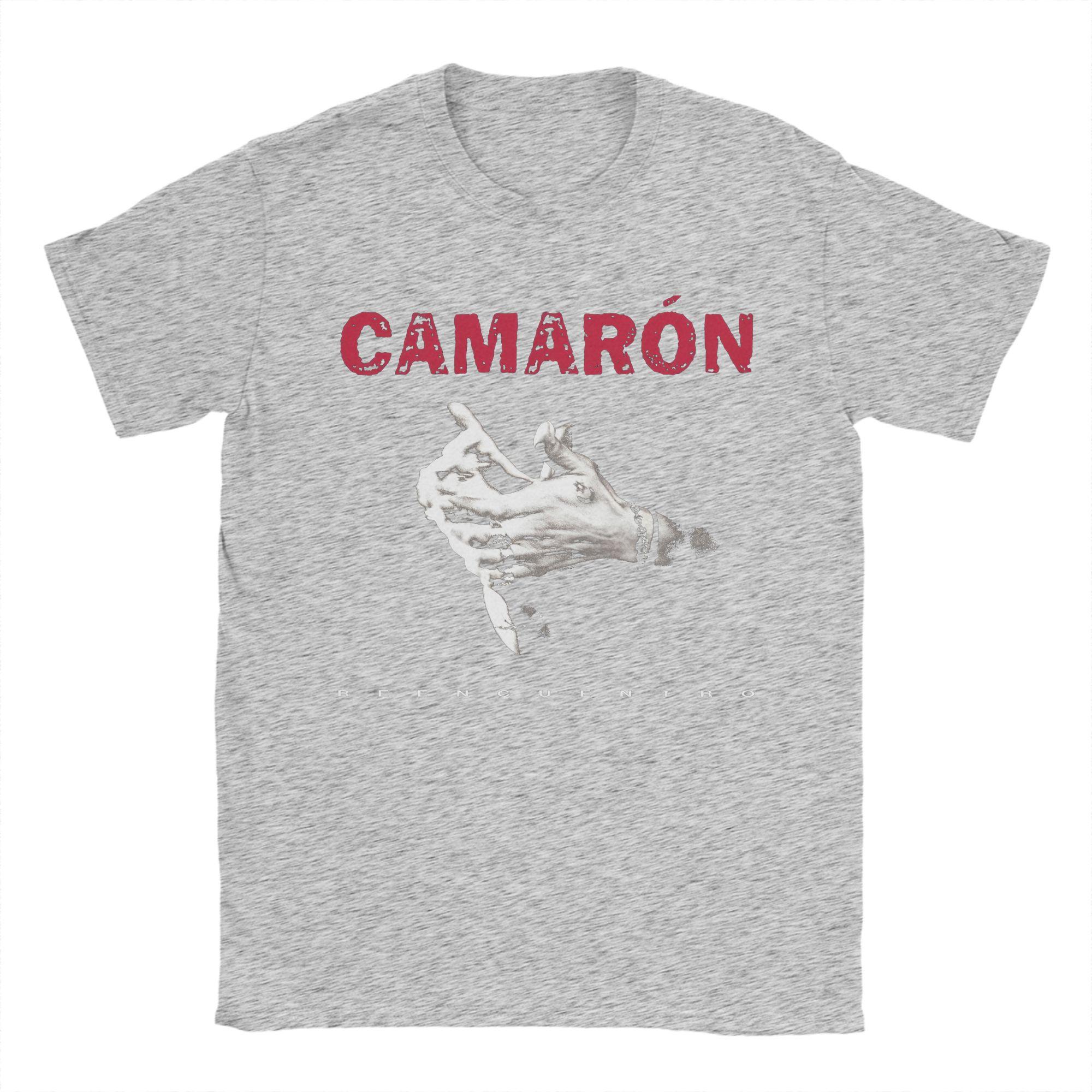 

Men T-Shirt Camarons De La Isla Flamenco Singer Cotton Tee Shirt Short Sleeve Island Shrimp T Shirts Round Neck merch Plus Size L сірий колір