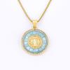 Nidin New Arrival Classic Religious Virgin Mary Shell Pendant Amulet Necklace Gold Plated Christian Jewelry Prayer Choker Gifts