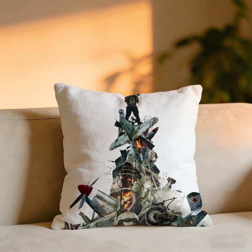 Sisu Road To Revenge Cushion Cover Cozy Velvet Throw PillowSoft Warm Cushion For Sofa  Bed 30x30 cm
