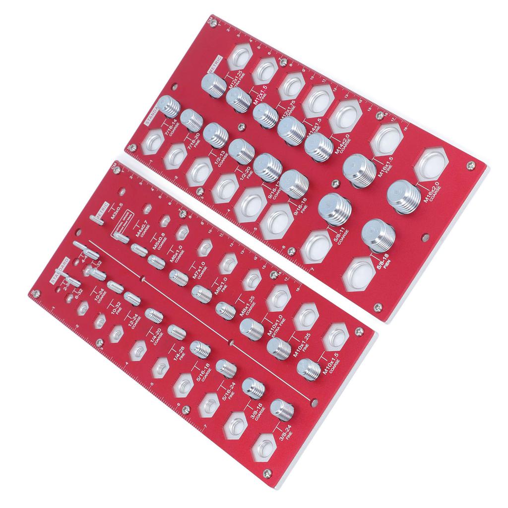 Nut Bolt Thread Checker Inch Metric Board 38 Size Gauge Identifier Standard Ruler