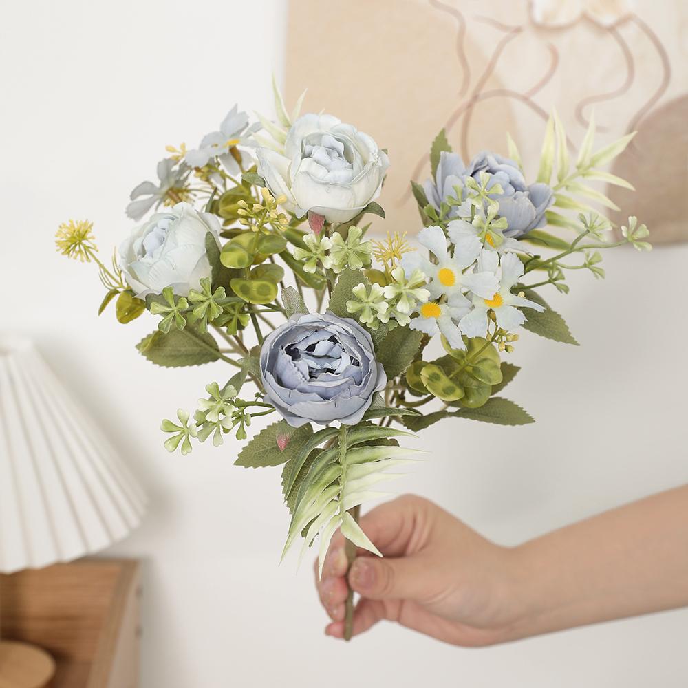 30CM Peony Artificial Flowers Bouquet Silk Fake Flowers for Home Decor Wedding Decoration Party Table Vase Flower Arrangement