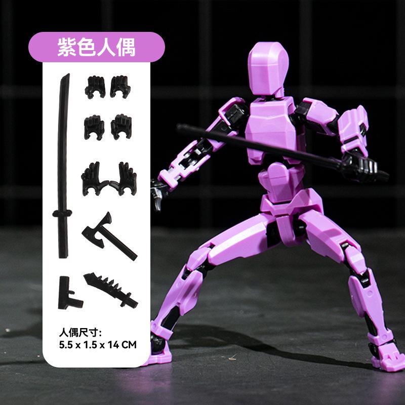 Electroplate Metallic Texture Lucky 13 Doll Figure Movable Joint Puppet Joint Magnetic Building Block 3D Assembled Boy Toy Gift