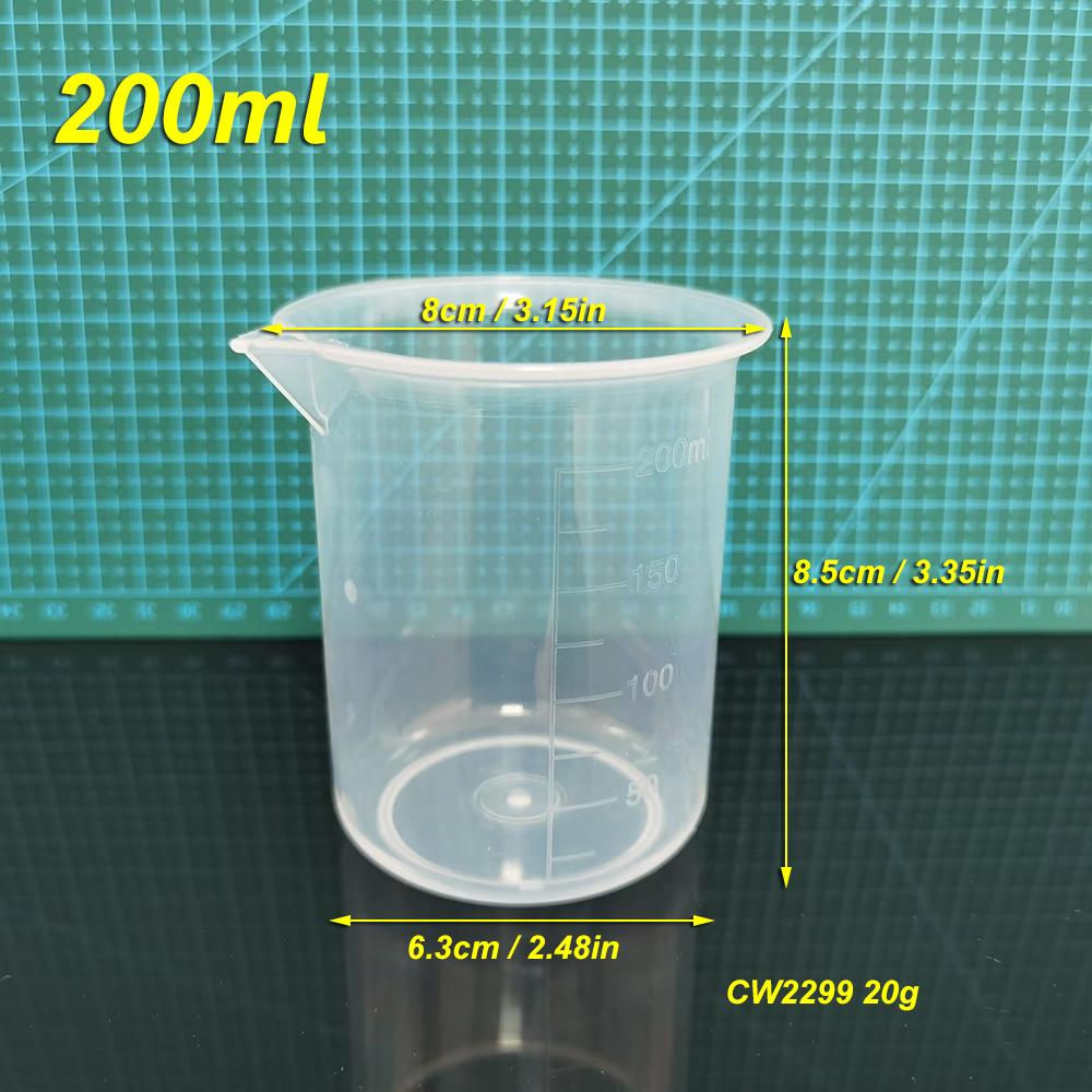 6Pc Transparent Measuring Cups For Kitchen Laboratory Test Beaker With Scale 50/100/200/300/500/1000ml Clear Plastic Mixing Cups