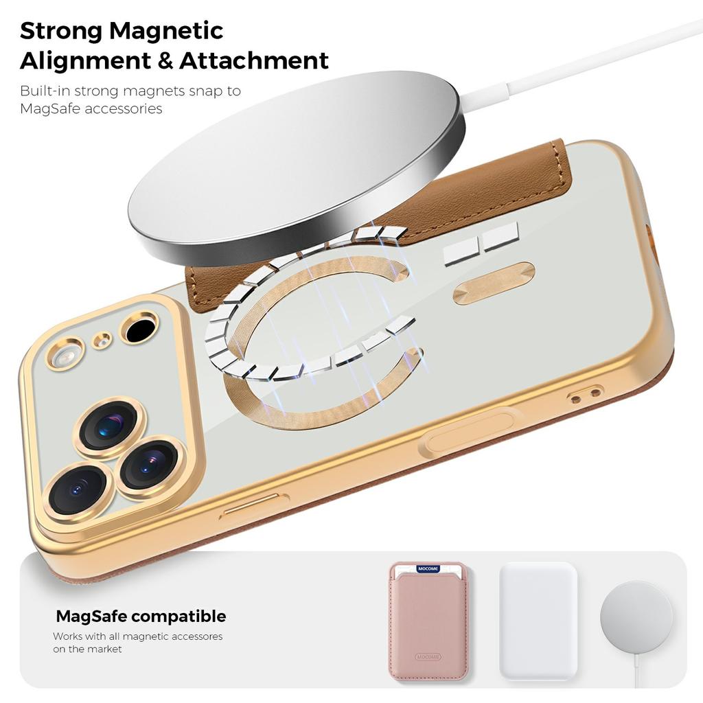 For iPhone 17 Pro Max Case Compatible with MagSafe Rhombus PU Leather Phone Cover