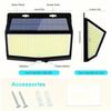 468LED Solar Power PIR Motion Sensor Wall Light 3 Working Modes Waterproof Security Solar Lights for Garden Path Yard Garage