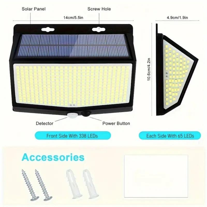 468LED Solar Power PIR Motion Sensor Wall Light 3 Working Modes Waterproof Security Solar Lights for Garden Path Yard Garage