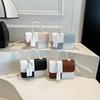 New Fashion Trend Niche Contrasting Color Design Portable Small Square Bag High Texture Shoulder Messenger Bag Fashion Women's Bag