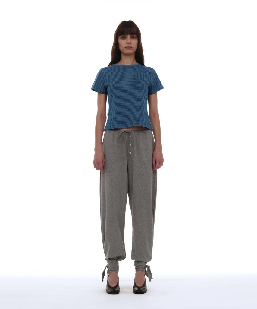 PARTIMENTO WOMEN Pwc Pocket Stripe Regular Tee_Pastel Blue