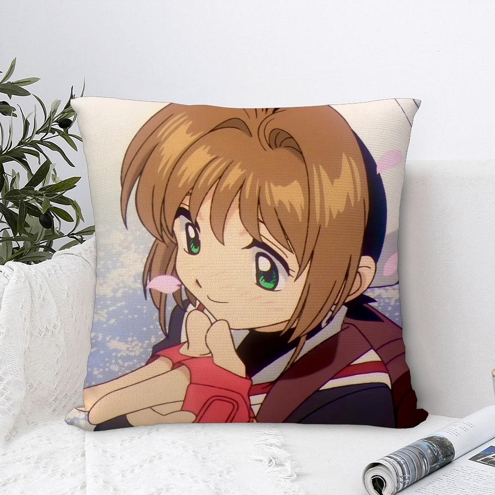 Anime C-Cardcaptor S-Sakura Pillow Case Sofa Decorative Home Double-sided Printing Short Plush Cushion Cover Throw Pillow Cover