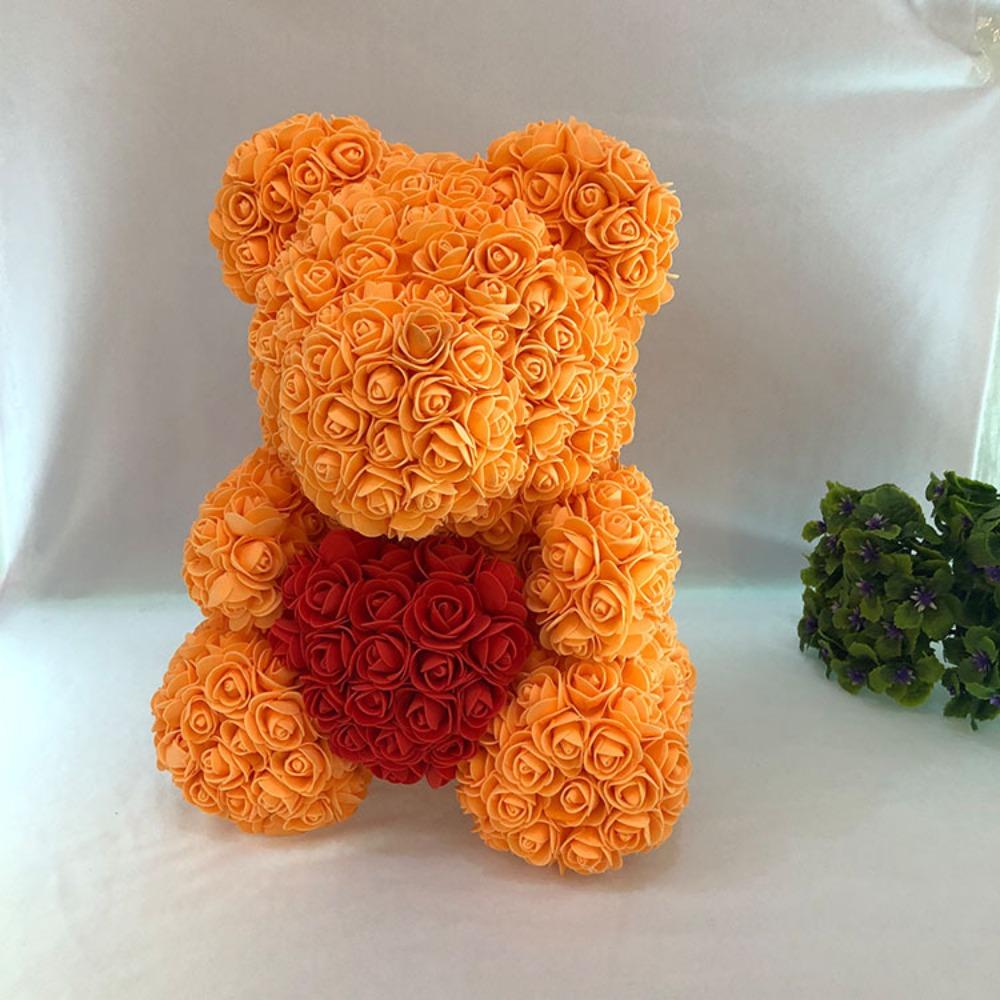 Qixi Festival Valentine's Day Wedding Rose Bear Simulation Floral Fragrance Creative Eternal Flower Hug Bear Gift
