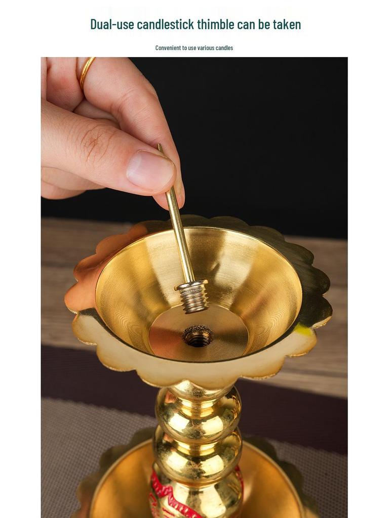 Retro Pure Copper Candlestick for Spring Festival or Weddings