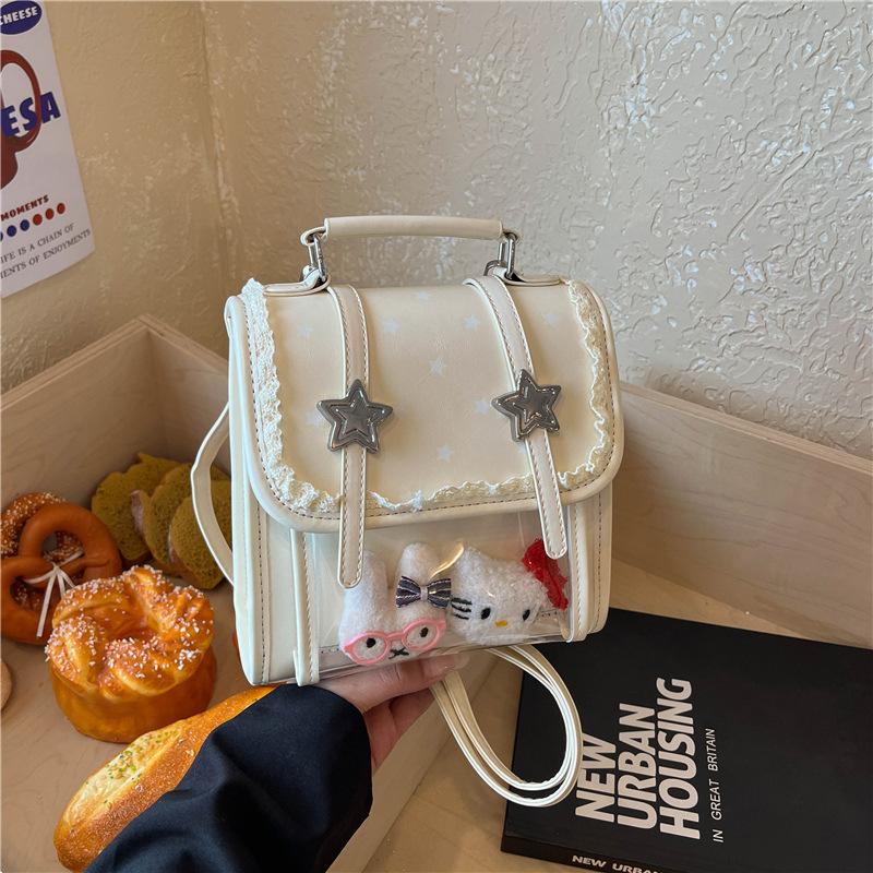 Schoolbag Korean Version of College Style Contrasting Color Backpack Women's 1011 New Small Fresh Handbag Versatile High-end Messenger Bag