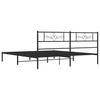 Metal Bed Frame with Headboard Black 183 x 213 cm