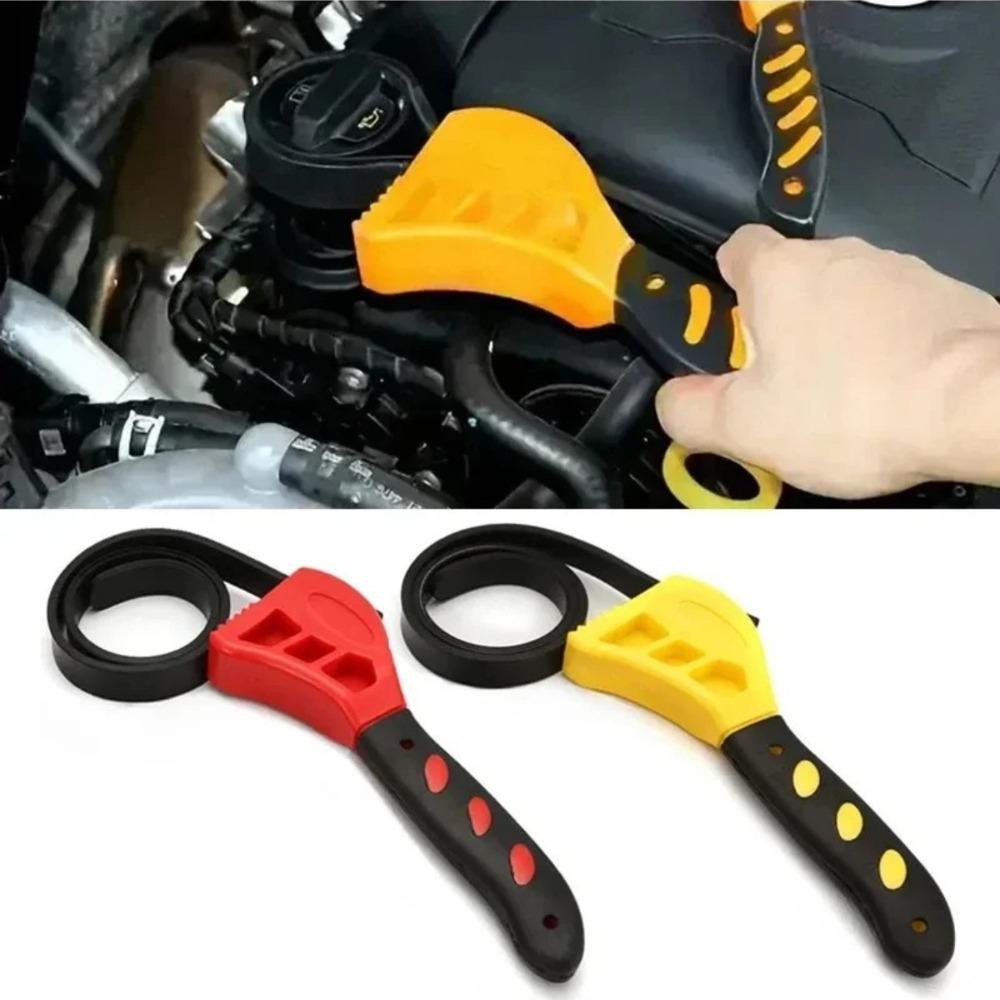 Multi-Functional Adjustable Belt Wrench & Bottle Opener - Auto Repair Rubber Tool