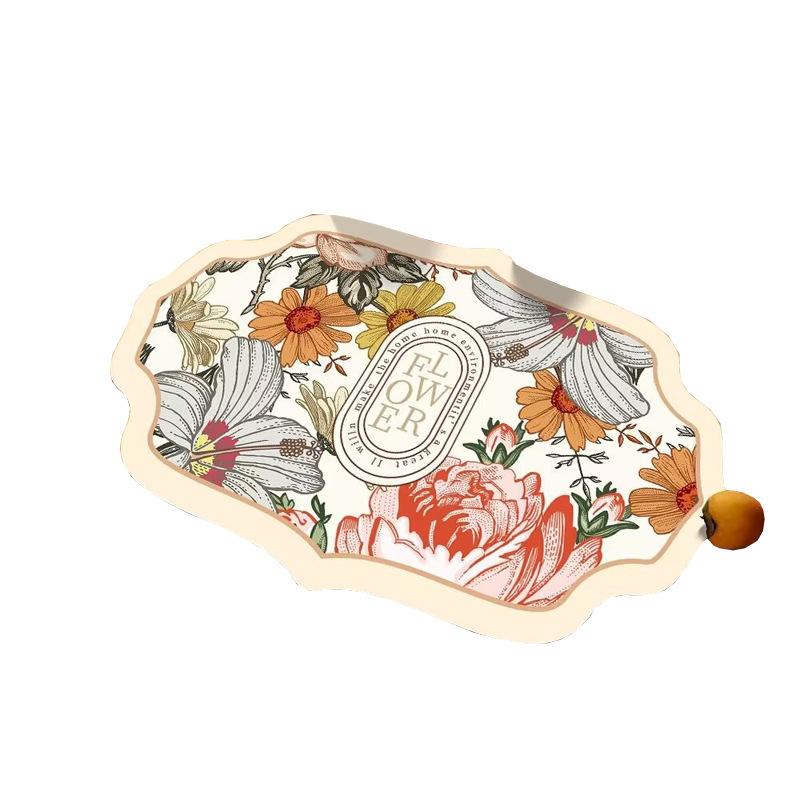 American Vintage Flower Diatoms Mud Drain Mat Kitchen Absorbent Quick Drying Table Mat Household Bowl Plate Drying Mat