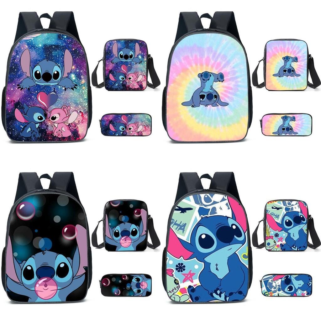 Stitch Backpack Cartoon Set With Lightweight Breathable For Students Elementary