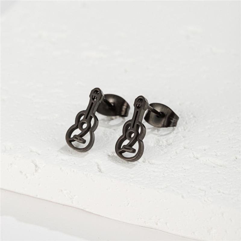 Hip-hop Stainless Steel Microphone Guitar Earring for Women Musical Ear Jewelry Girls Music Party Earrings Gift Accessories