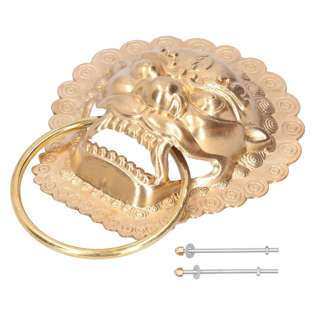 Antique Door Knocker Handle Brass Double Door Handle for Wooden Courtyard Side Door