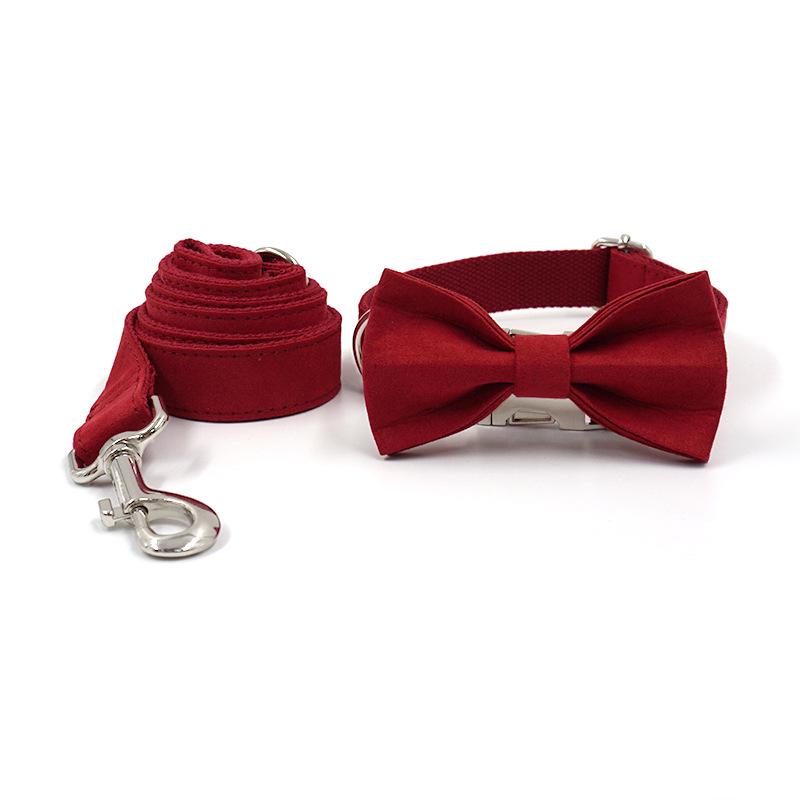 Mihaha Pet Bow Tie Dog Collar and Leash Set L