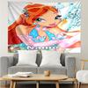 Custom Name Winx Club Print Tapestry, Backdrop, Easy Setup, Ideal for Bedroom, Office & Living Room, with Aesthetic Wall Hanging Decor.