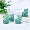 1 Unique Crystal Gift of Handmade Mini Desktop Decoration of a Natural Obsidian Dongling Carved Cat Statue