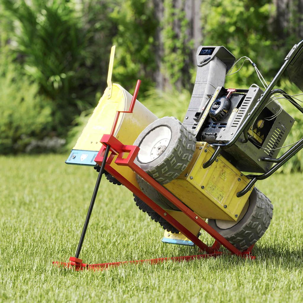 400 Kg Foldable Ride On Mower Jack Lift Adjustable Steel Lifting Device For Lawn Mower Atv Red