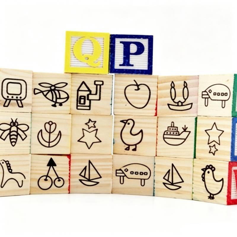 Wooden Alphabet Blocks Set For Kids With Educational Learning Toy For Early Development