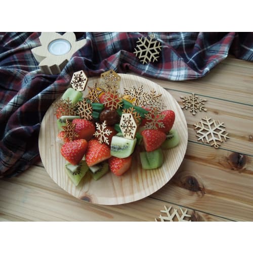 KIZARA Paper Plate-Like Wooden Plates (#2 Round Plates, 8-Count) Disposable Dishes, Made from Thin Wood