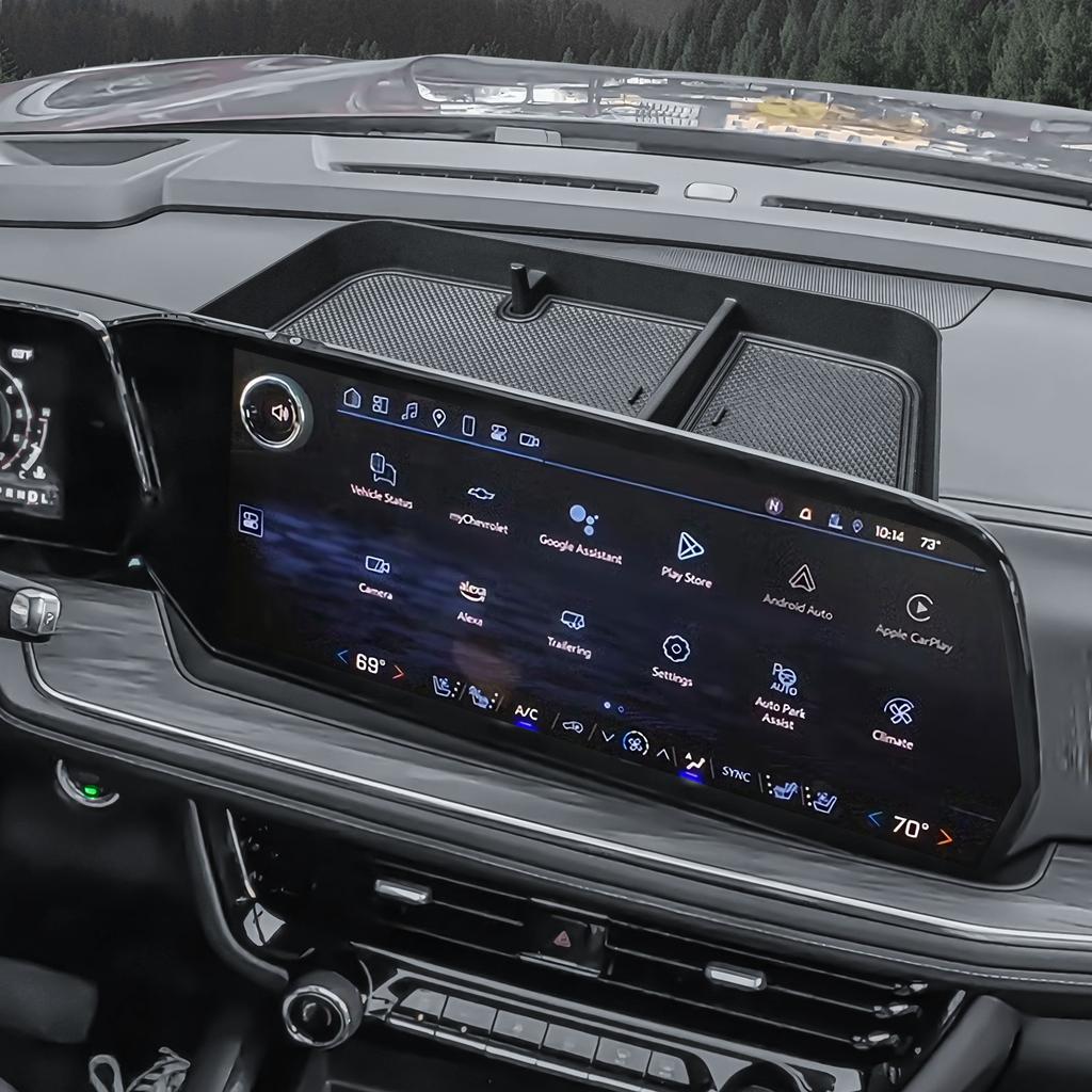 Center Console Dashboard Storage Box for 2025 Chevy Suburban Tahoe Dash Board Storage Organizer Tray Behind Screen 17.7-inch Box