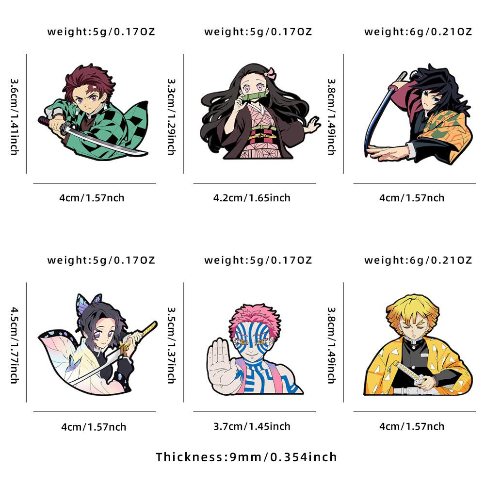 6Pcs/Lot Animation Demon Slayer Costume Play Brooches Lapel Badges Kamado Tanjiro Nezuko Character Bagpack Accessories Animation Design Theme