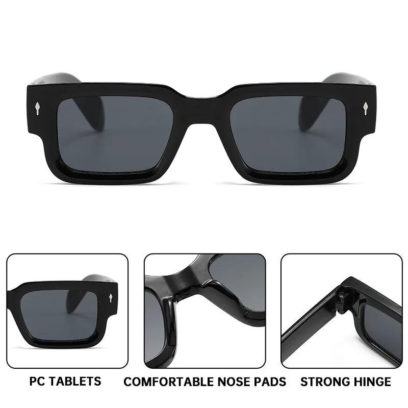 Fashion Arrow Rice Nail Sunglasses For Women New Square Full Frame Sunshade Glasses High-End Vacation Eyewears For Men Uv400