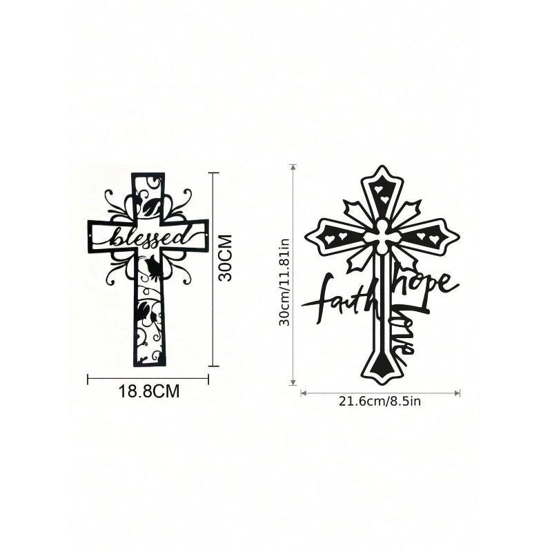 Metal Cross Wall Art Gift for Home and Office Holiday Decor