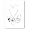 Linea astratta mamma bambino mano cuore minimalista arte murale tela pittura nordica poster e stampe quadri da parete decorazioni per la camera dei bambini