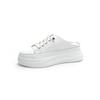 Leather Half-slippers, Women's Bag Head, Summer Heelless Little White Shoes, Lazy People Pedal Thick-soled Half-tray Shoes