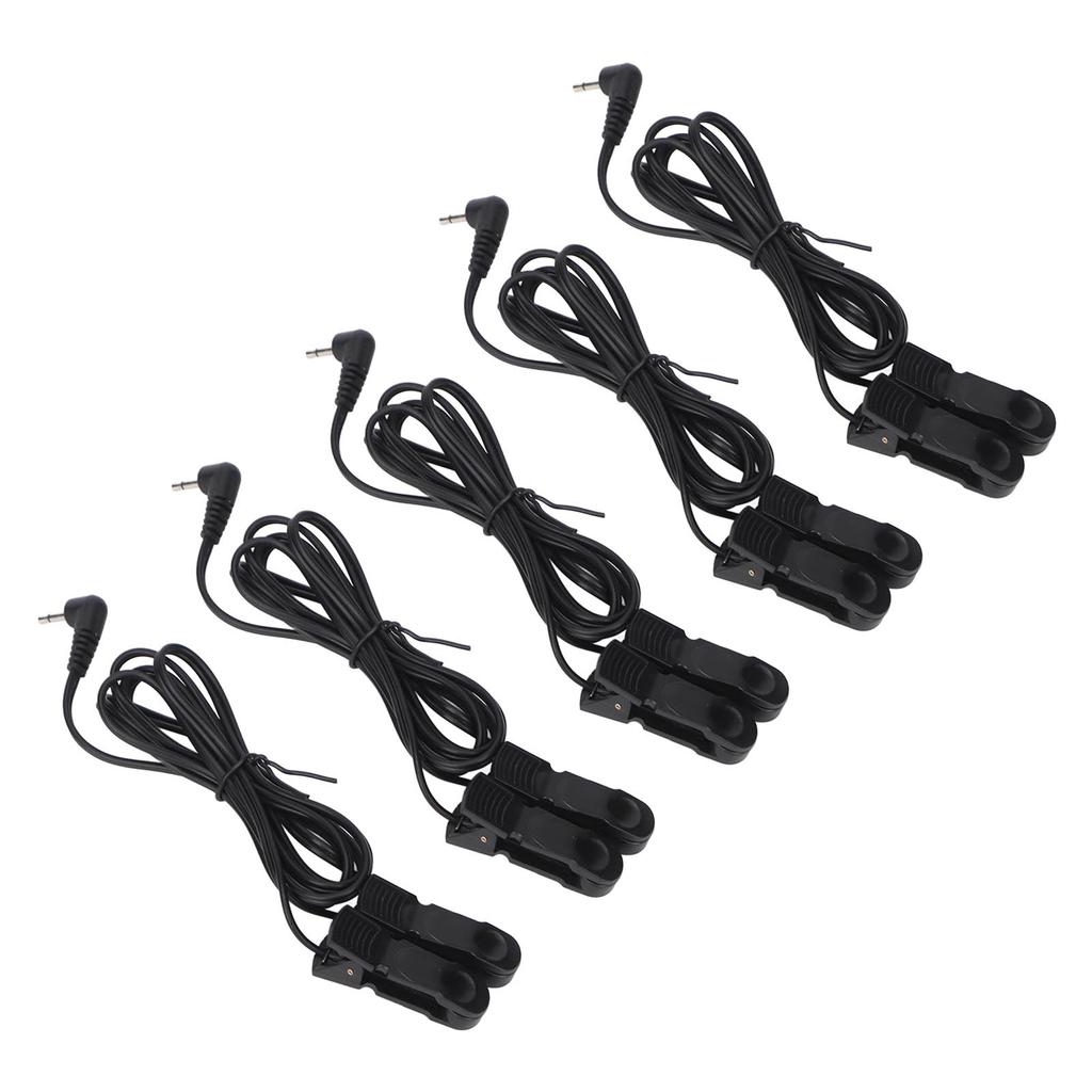 5 Stück Elektrodenkabel 2,5 mm Winkelstecker 1,2 m Länge 1 auf 2 Ohrclip Elektrodenkabel für Massagegerät