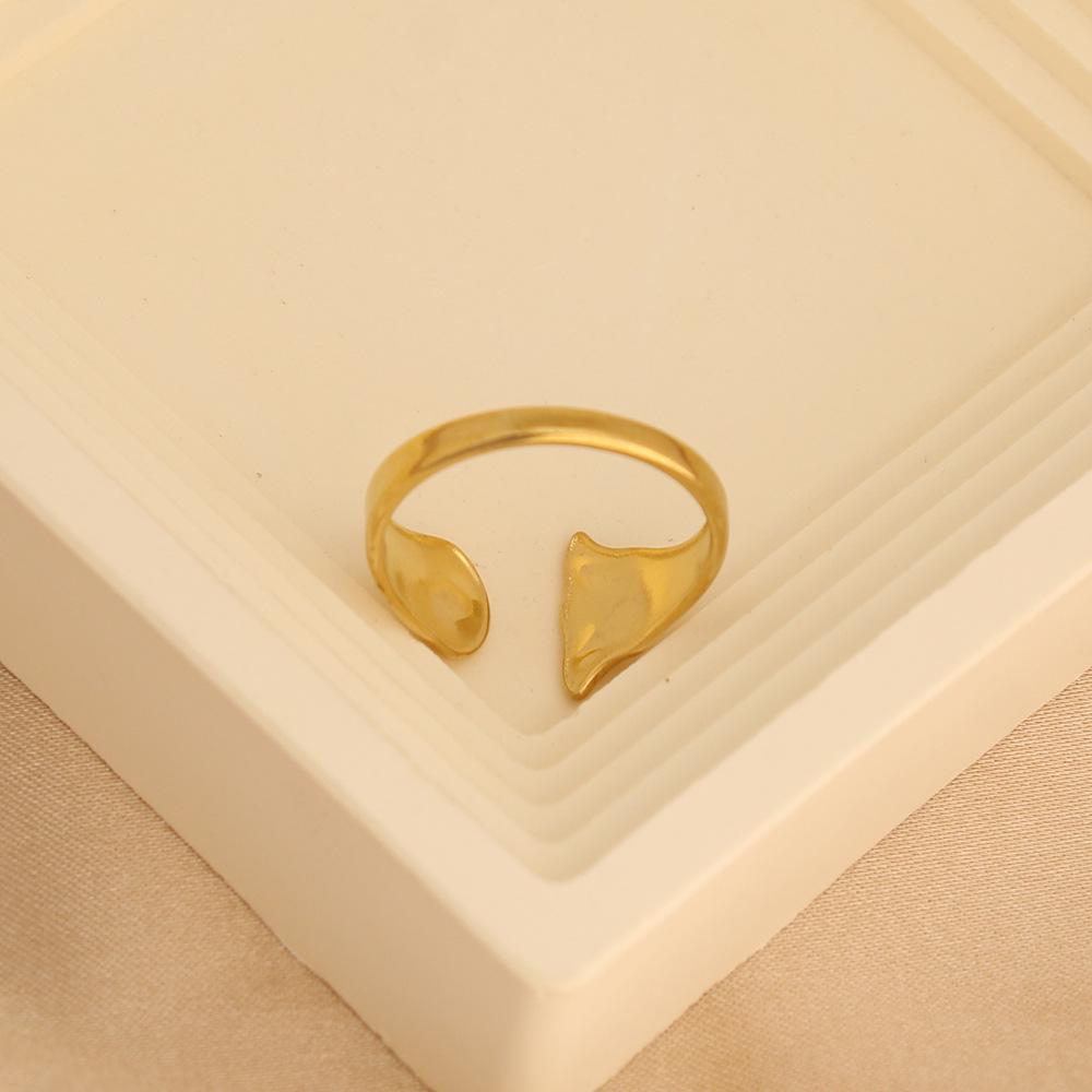 Modern Geometric Irregular Stainless Steel Women's Adjustable Ring