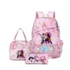 3 Piece School Backpack Set for Students Large Capacity Oxford Cloth Schoolbag with Shoulder Strap and Pencil Case